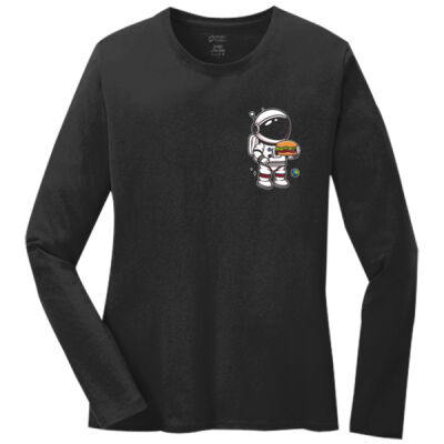 Space Man Burgers - Ladies Long Sleeve Core Cotton Tee Thumbnail