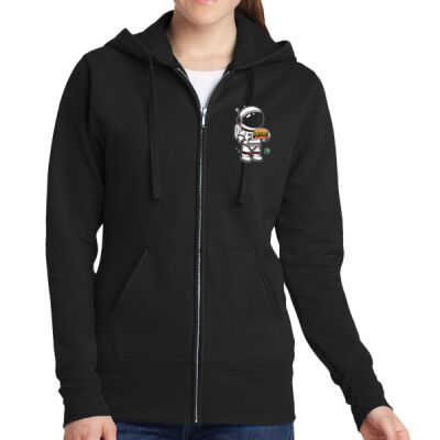 Space Man Burgers - Ladies Core Fleece Full Zip Hooded Sweatshirt Thumbnail